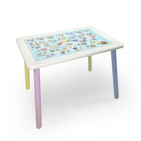 Детский стол с накладкой Алфавит (Белый/Цветной) в Игре - igra.mebel-74.com | фото