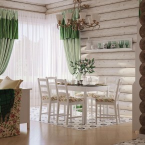 Комлект Вествик обеденный стол и четыре стула, массив сосны, цвет белый в Игре - igra.mebel-74.com | фото