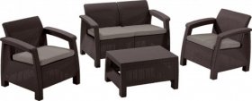 Комплект мебели Корфу сет (Corfu set) коричневый - серо-бежевый * в Игре - igra.mebel-74.com | фото