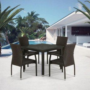Комплект плетеной мебели T257A/YC379A-W53 Brown (4+1) + подушки на стульях в Игре - igra.mebel-74.com | фото