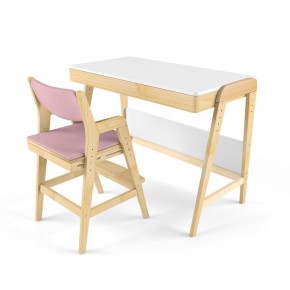 Комплект растущий стол и стул с чехлом 38 попугаев «Вуди» (Белый, Береза, Розовый) в Игре - igra.mebel-74.com | фото