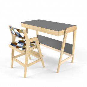 Комплект растущий стол и стул с чехлом 38 попугаев «Вуди» (Серый, Береза, Ромбусы) в Игре - igra.mebel-74.com | фото