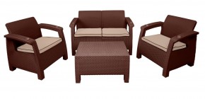 Комплект уличной мебели Yalta Premium Terrace Set (Ялта) шоколадый (+подушки под спину) в Игре - igra.mebel-74.com | фото