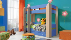 Кровать детская 2-х ярусная Юниор-6 с ящиком ЛДСП (800*1900) в Игре - igra.mebel-74.com | фото