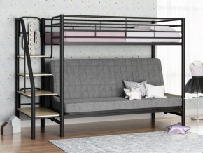 Кровать двухъярусная с диваном "Мадлен-3" (Черный/Серый) в Игре - igra.mebel-74.com | фото