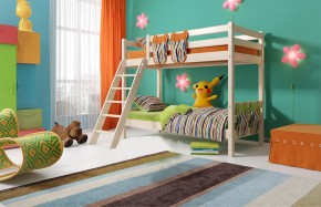 Кровать двухъярусная с наклонной лестницей Соня (Вариант 10) в Игре - igra.mebel-74.com | фото