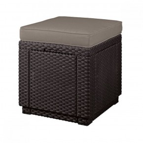 Пуфик Куб с подушкой (Cube with cushion) коричневый - серо-бежевый* в Игре - igra.mebel-74.com | фото