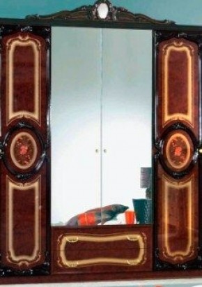 Шкаф 4-х дверный с зеркалами (01.144) Роза (могано) в Игре - igra.mebel-74.com | фото