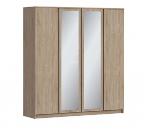 Шкаф 4х дверный с зеркалами Веста СБ-3082 (Дуб Сонома) в Игре - igra.mebel-74.com | фото