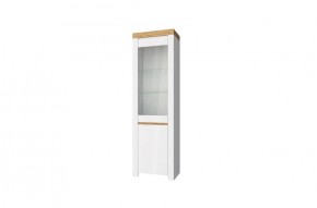 Шкаф с витриной  1V1D, TAURUS, цвет белый/дуб вотан в Игре - igra.mebel-74.com | фото