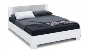 Спальня Аврора Кровать 160 со встроенным основанием под матрас Белый/Ателье светлый в Игре - igra.mebel-74.com | фото