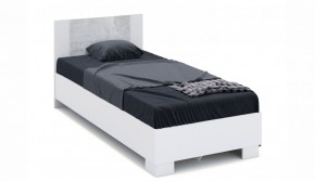 Спальня Аврора Кровать 90 со встроенным основанием под матрас Белый/Ателье светлый в Игре - igra.mebel-74.com | фото